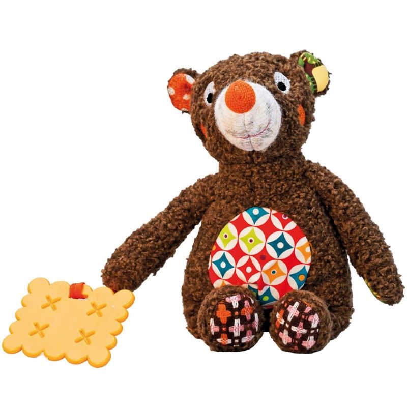 Doudou Tizours avec anneau de dentition Woodours (22 cm) Ebulobo