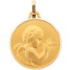 Médaille ronde Ange à la colombe 16 mm (or jaune 750°) - Premiers Bijoux