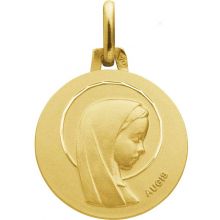 Médaille ronde Vierge auréolée (or jaune 750°)  par Maison Augis