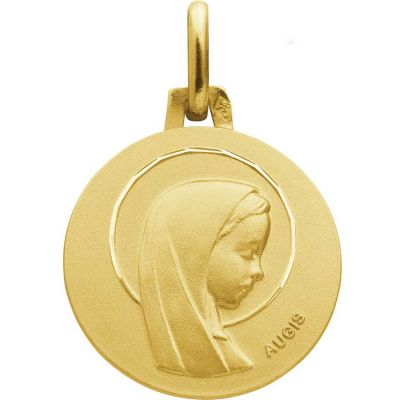 Médaille ronde Vierge auréolée (or jaune 750°) A.Augis
