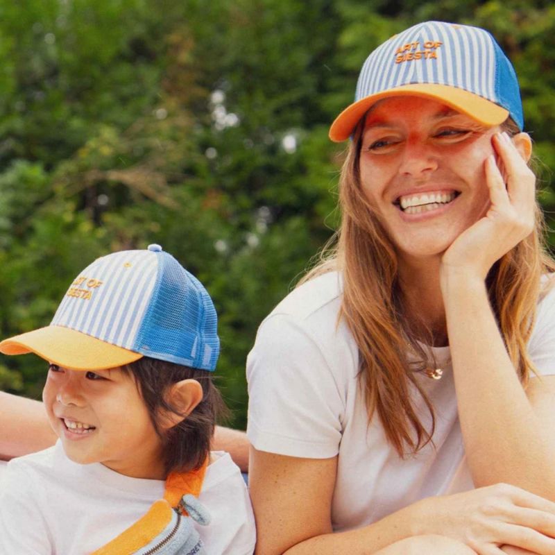 Casquette adulte trucker rayée Art of Siesta bleu et orange (tour de tête 56-61 cm) Chamaye Ambiance 2