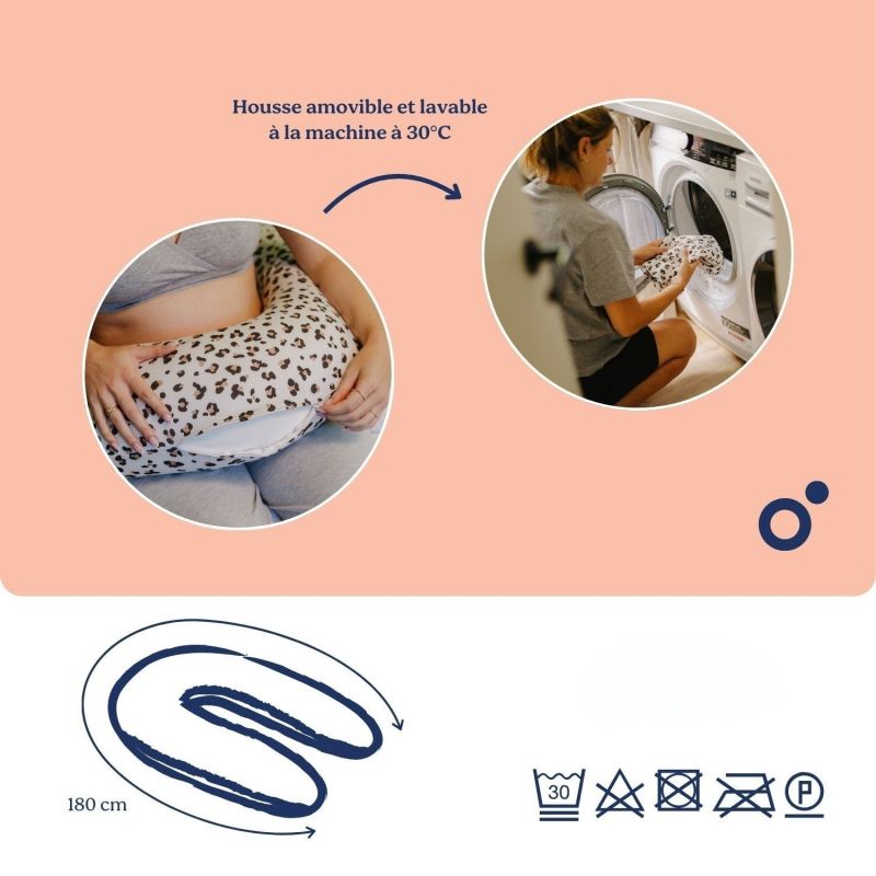 Coussin de maternité Buddy Leopard Cream Doomoo Ambiance 5