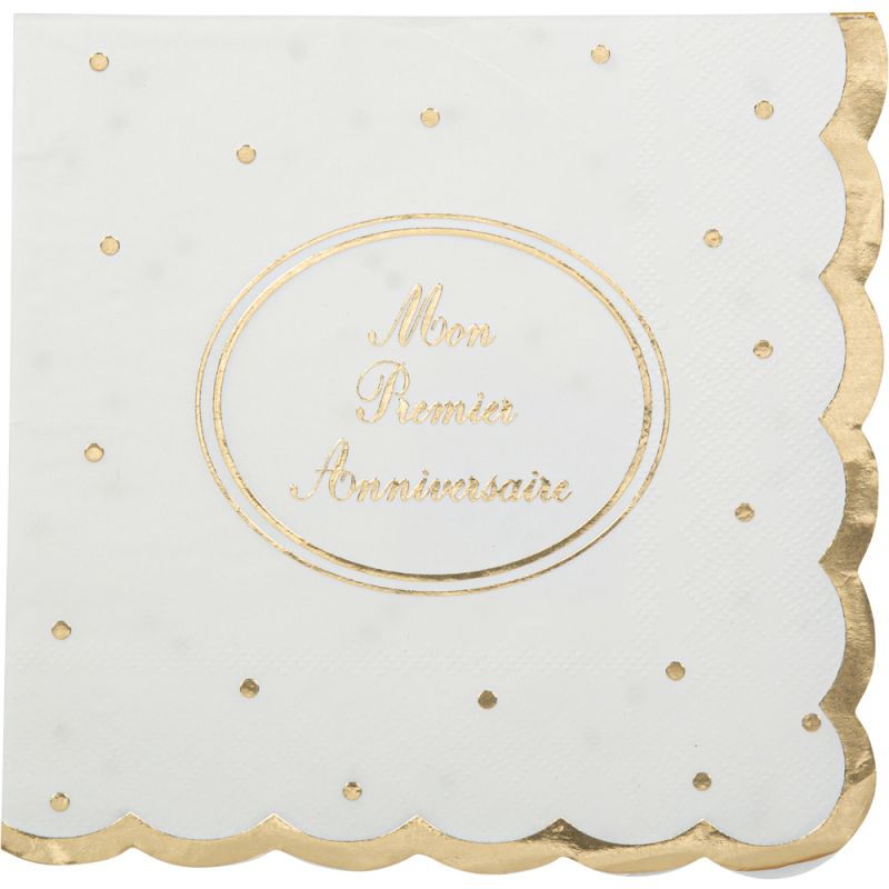 Lot de 16 serviettes Mon Premier Anniversaire Arty Fêtes Factory Produit 1 grande taille