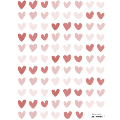 Planche de stickers Petits coeurs (18 x 24 cm) Lilipinso