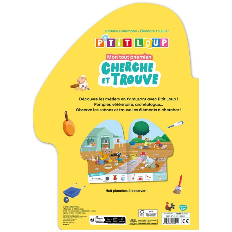 Livre P'tit Loup Mon tout premier cherche et trouve Les métiers Auzou Editions Produit 4