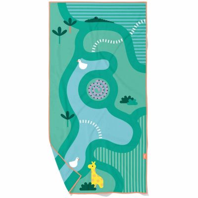 Serviette de plage 2 en 1 Safari (140 x 70 cm) Quut