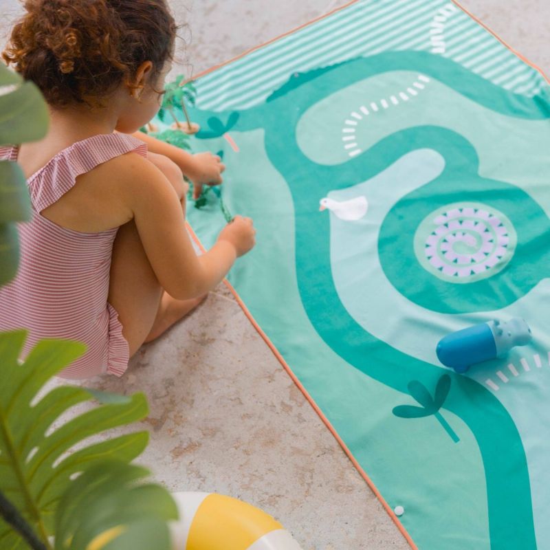Serviette de plage 2 en 1 Safari (140 x 70 cm) Quut Ambiance 2