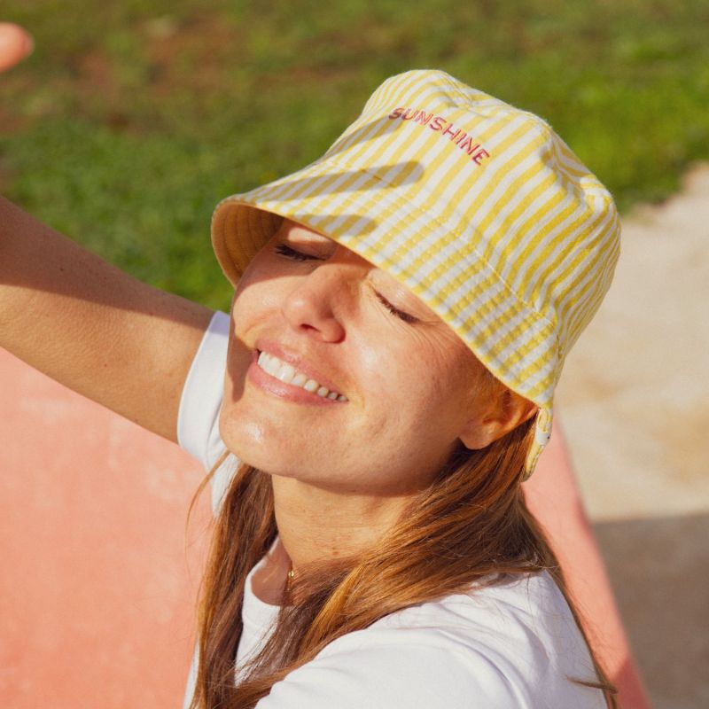 Bob enfant Sunshine large rayure jaune (3-6 ans) Chamaye Ambiance 6