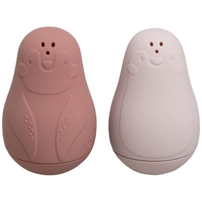 Lot de 2 jouets de bain Pingouin Stone Red-Vieux Rose Baby's Only