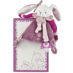 Coffret doudou attache sucette lapin Cerise