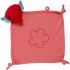 Doudou carré attache sucette Mimmi l'éléphant rose en coton bio - Franck & Fischer 