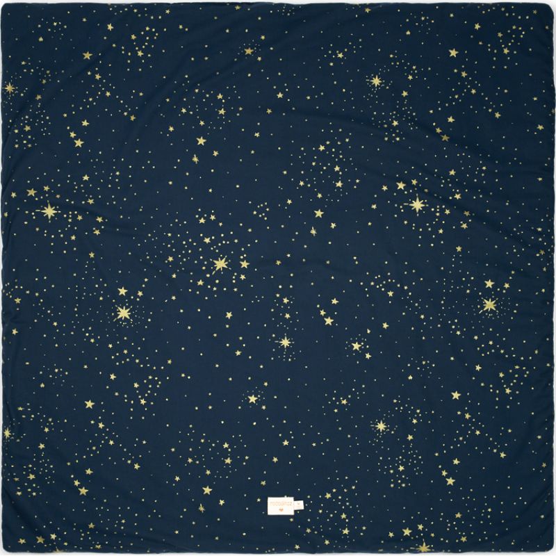 Tapis de parc Colorado coton bio Gold stella Night blue (100 x 100 cm) Nobodinoz