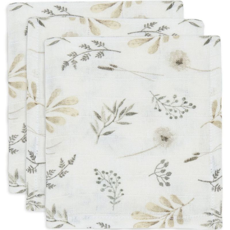 Lot de 3 mini langes en gaze de coton Wild Flowers (31 x 31 cm) Jollein