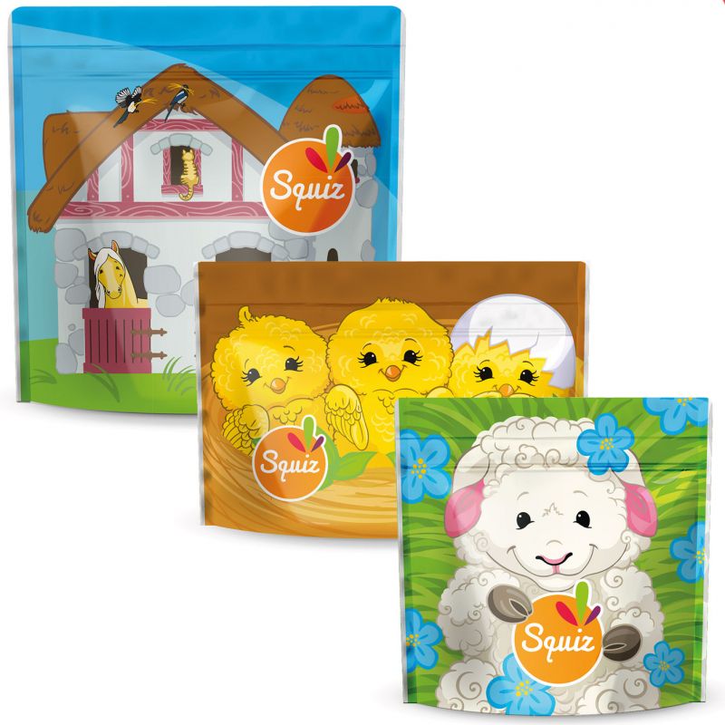 Lot de 3 sacs à goûter Ferme Squiz