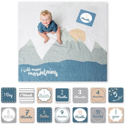 Cartes étapes de bébé et maxi lange I will move mountains (14 cartes) Lulujo