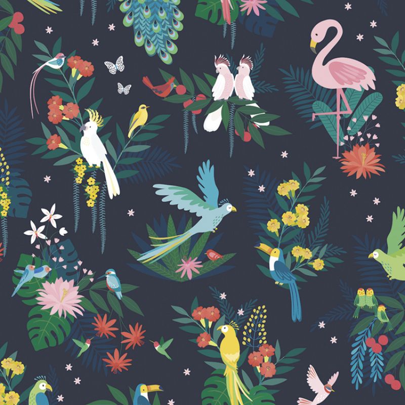 Papier peint intissé Défilé d'oiseaux (10 m) Lilipinso