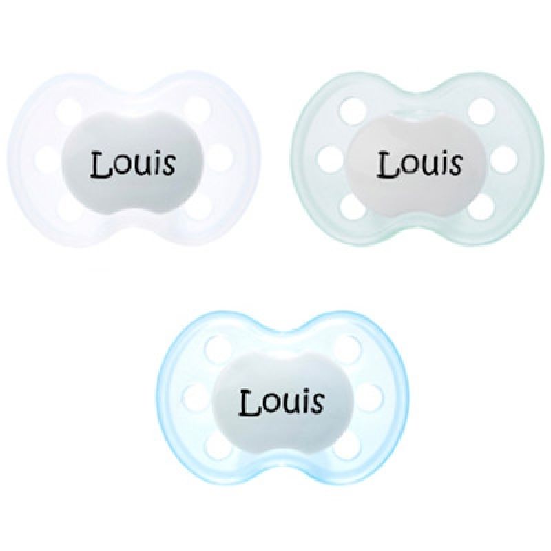 Lot de 3 sucettes anatomiques personnalisables Baby-nova Butterfly bleu (3-36 mois) Baby Tute