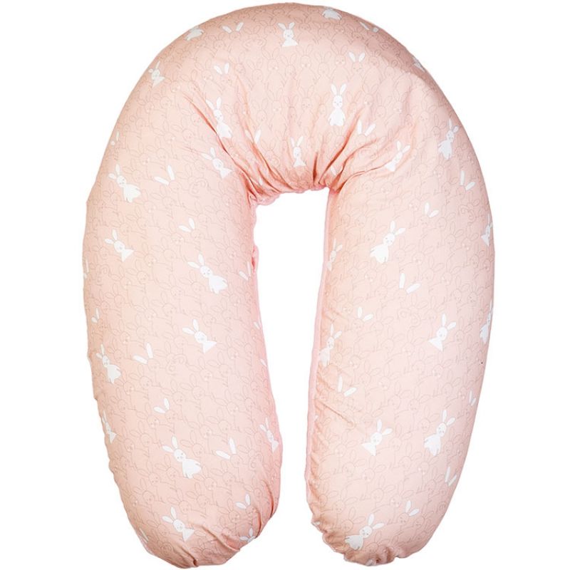 Housse de coussin d'allaitement vieux rose (185 x 75 cm) Hoppa
