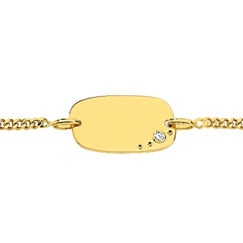 Gourmette bébé plaque rectangulaire (or jaune) Berceau magique bijoux