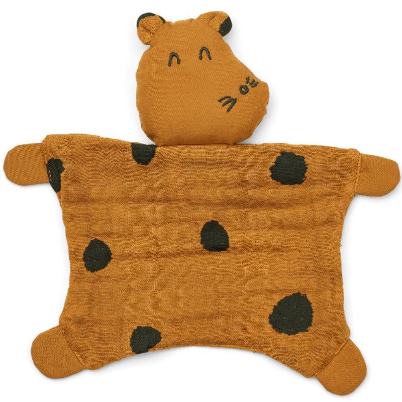 Doudou plat en coton bio Amaya Leopard golden caramel (20 x 22 cm) Liewood