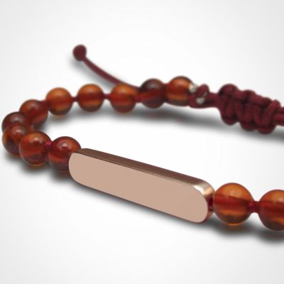 Bracelet Maracas perles (or rose 750° et ambre)  par Mikado