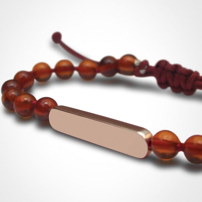 Bracelet Maracas perles (or rose 750° et ambre) Mikado