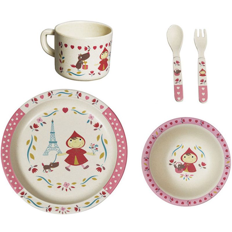 Coffret repas bambou Chaperon rouge T'es fou Louloup (5 pièces) Ebulobo