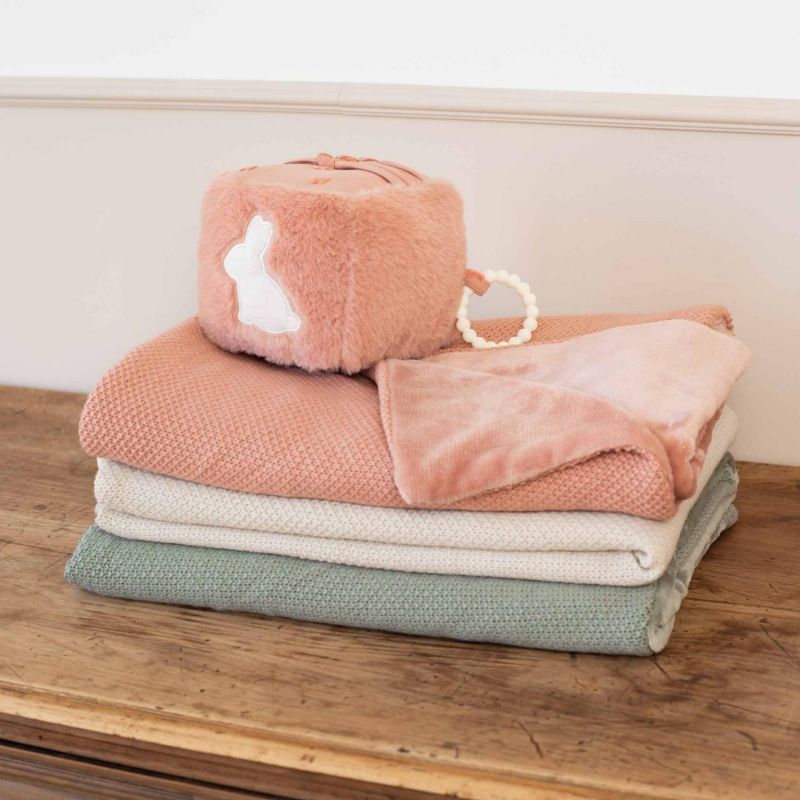 Couverture en tricot et flanelle Argile (75 x 100 cm) Trois Kilos Sept Ambiance 6