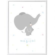 Grande affiche éléphant gris (50 x 70 cm)  par A Little Lovely Company