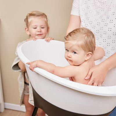 Baignoire bébé avec réducteur intégré Blanc + Tuyau au meilleur prix