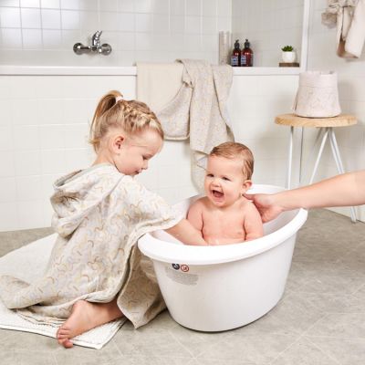 Baignoire bébé avec réducteur intégré Blanc + Tuyau au meilleur prix
