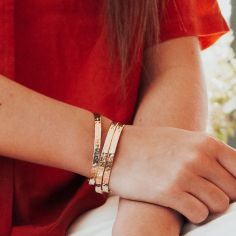 Jonc ruban martelé (plaqué or)