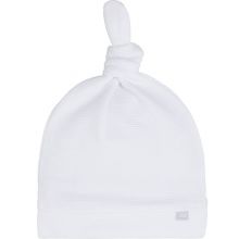 Bonnet noué bébé en coton bio Pure blanc (0-3 mois)  par Baby's Only