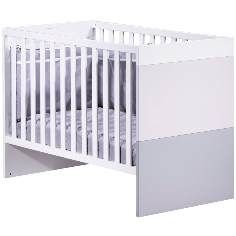 Lit bébé évolutif City gris avec son tiroir et kit de transformation (60 x 120 cm) Sauthon Easy