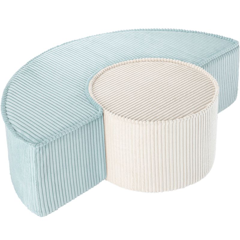 Ensemble de pouf Peppermint Green velours côtelé Wigiwama