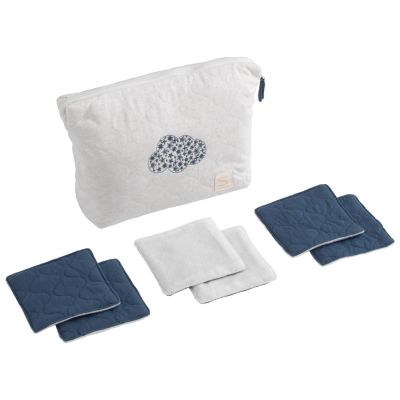 Trousse de toilette et 6 carrés éponges Petit Nuage Sauthon