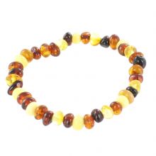 Bracelet en ambre bébé perles multicolores (13 cm)  par Balticambre
