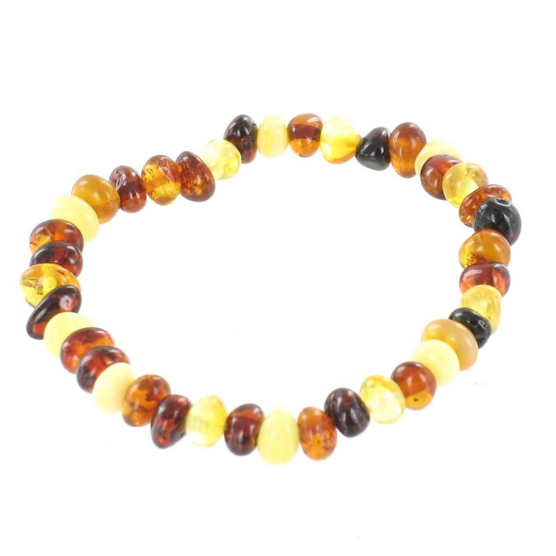 Bracelet en ambre bébé perles multicolores (13 cm) Balticambre