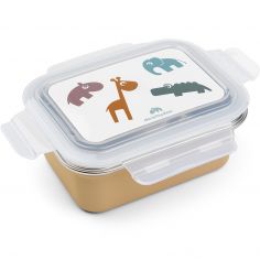 Boîte à goûter inox Deer friends Moutarde