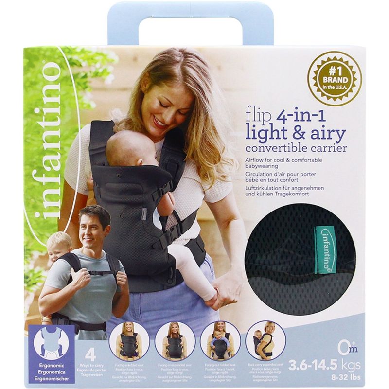 Porte-Bébé Flip Ergo 4 en 1 - Light & Airy foncé - Reconditionné Infantino Produit 8
