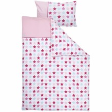 Parure de lit housse de couette et taie d'oreiller Mixed Stars Pink (140 x 200 cm et 60 x 70 cm)  par Little Dutch