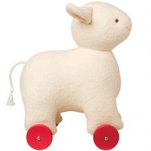 Mouton à roulettes écru (32 cm)  par Trousselier