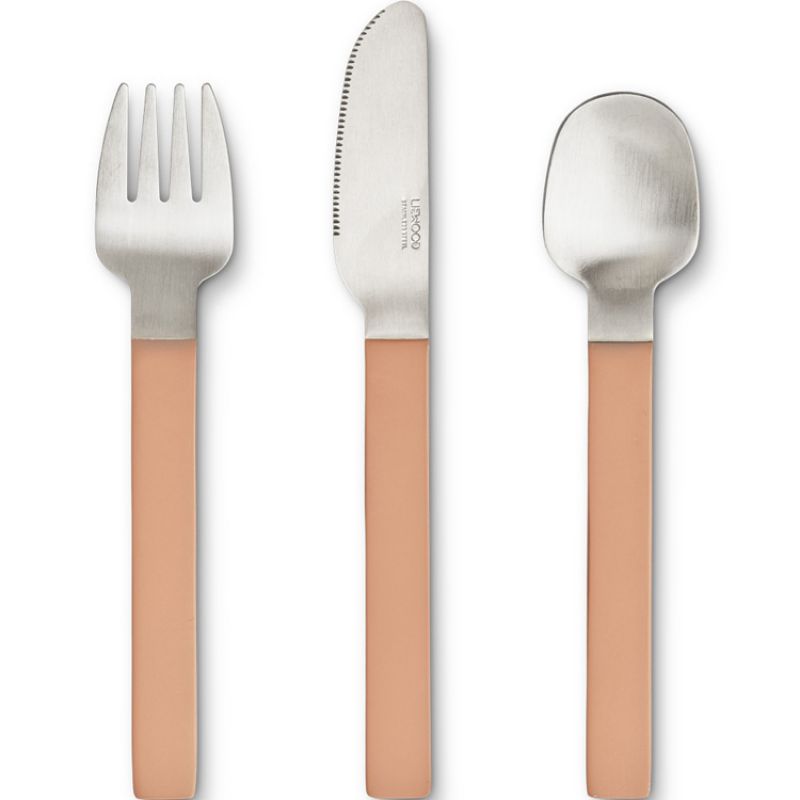 Couverts enfant en inox Colin Tuscany rose (3 pièces) Liewood
