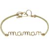 Bracelet cordon paillette Maman goldfilled jaune (personnalisable) - Padam Padam