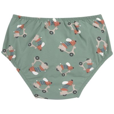 Maillot de bain couche Scooter et Chien vert (3-6 mois)