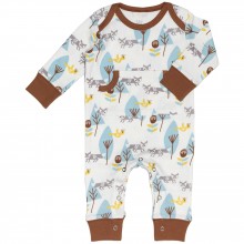 Combinaison pyjama renard bleu et marron (naissance : 50 cm)  par Fresk