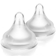 Lot de 2 tétines Natural Wave® spécial allaitement débit très lent