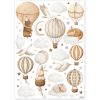 Planche de stickers muraux Montgolfières et animaux (A3) Lilipinso Produit 1