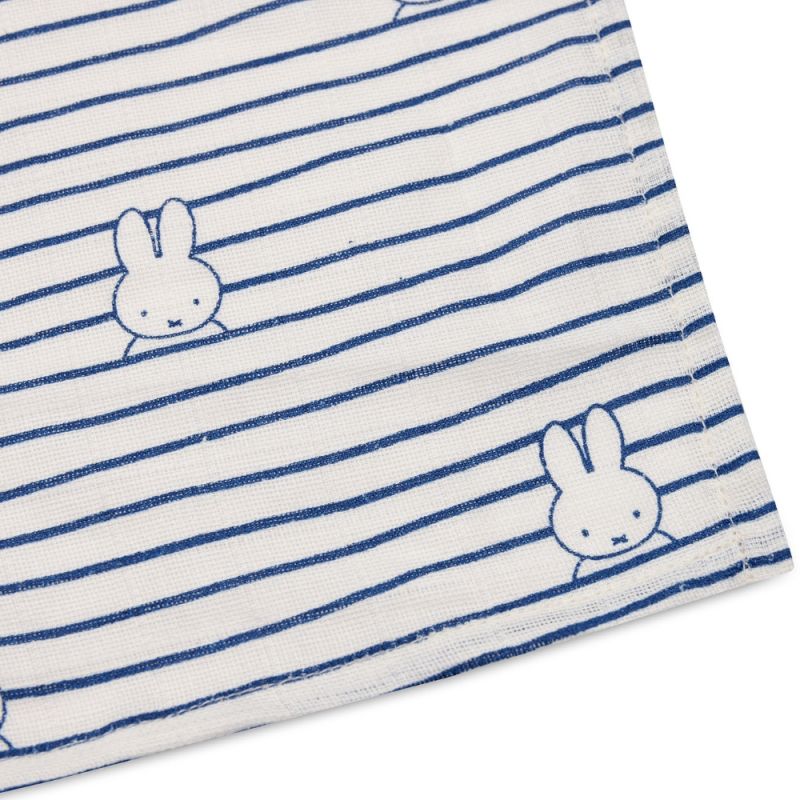 Lot de 3 langes en coton Miffy Stripe Navy (70 x 70 cm) Jollein Produit 5