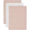 Lot de 3 gants de toilette en gaze de coton Twinkling Wild Rose - Jollein